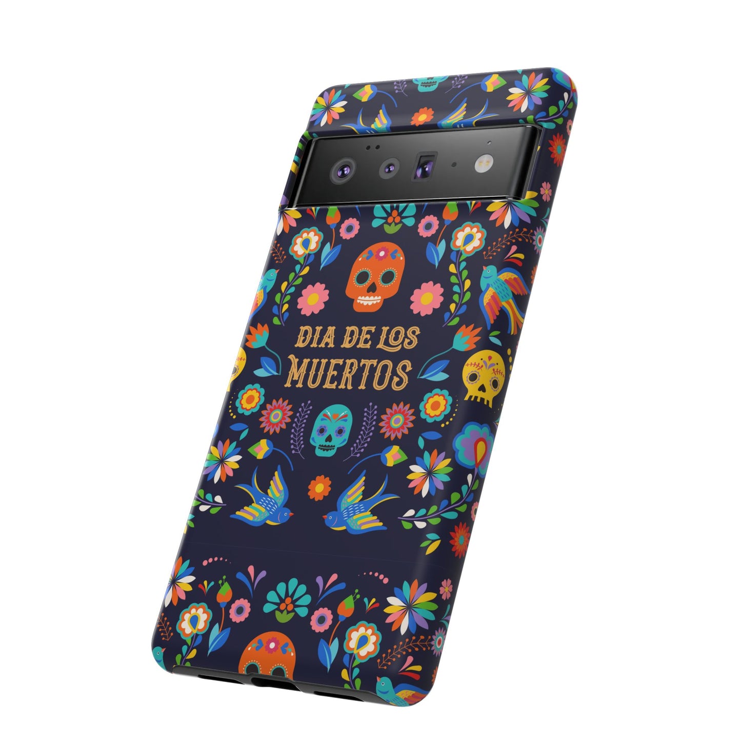 Colorful Dia de los Muertos Phone Case, Skull Design, Floral Phone Cover, Sugar Skull Accessories, Day of the Dead Gift