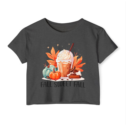 Fall Sweet Fall Crop Top for Women, Autumn T-Shirt, Thanksgiving Outfit, Festival Apparel, Casual Wear - MaisonThreadory