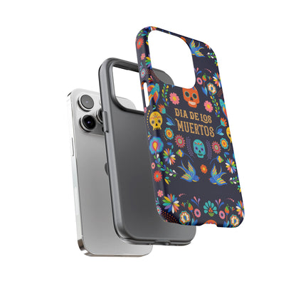 Colorful Dia de los Muertos Phone Case, Skull Design, Floral Phone Cover, Sugar Skull Accessories, Day of the Dead Gift