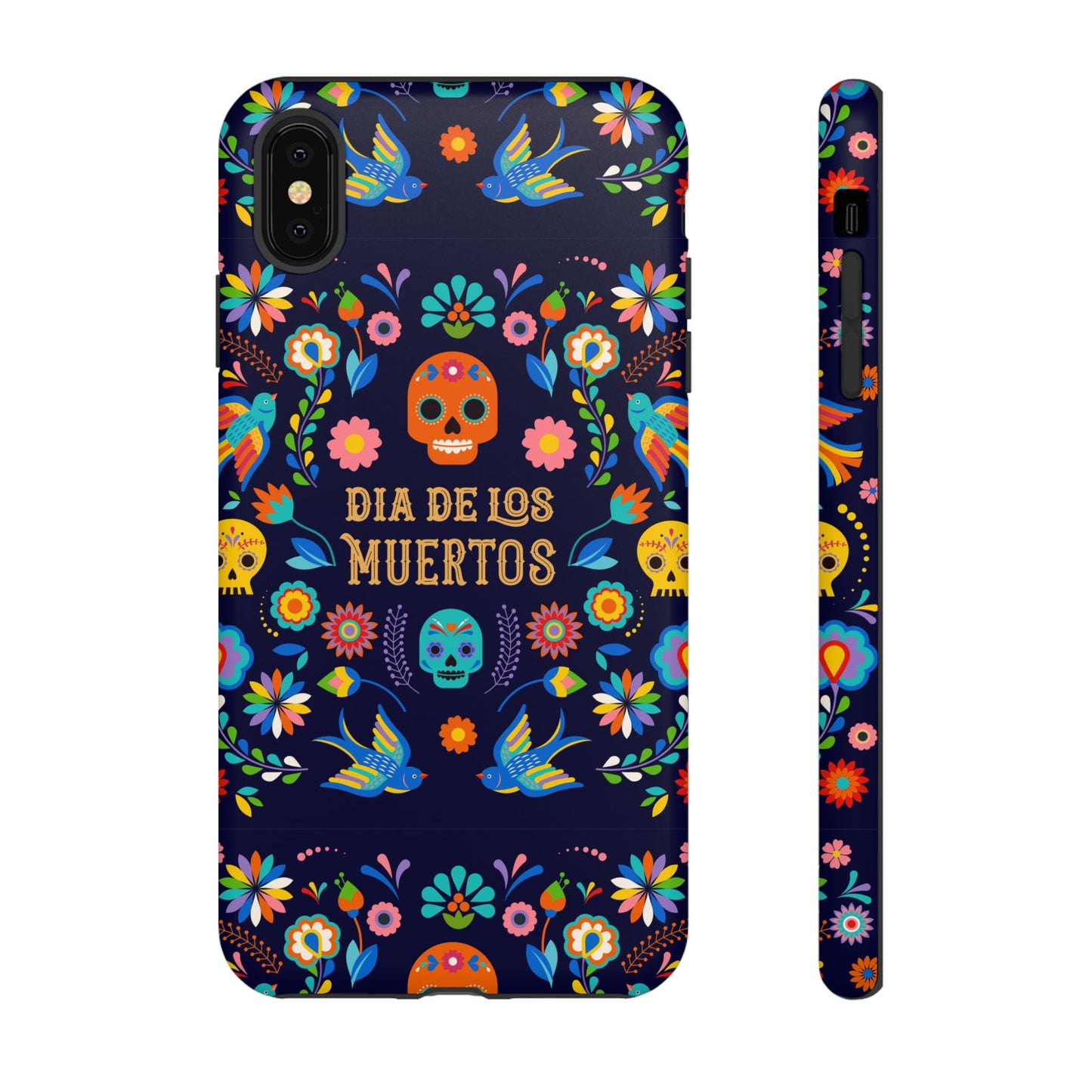 Colorful Dia de los Muertos Phone Case, Skull Design, Floral Phone Cover, Sugar Skull Accessories, Day of the Dead Gift