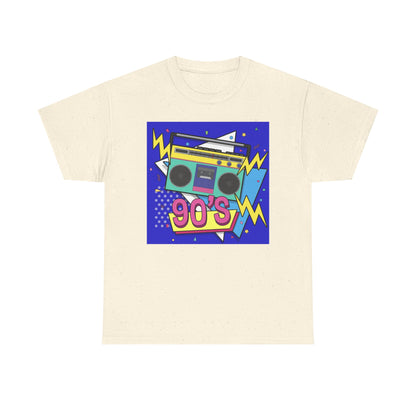 90's Retro Boombox Unisex Heavy Cotton Tee, Nostalgic T-Shirt, 90s Music Apparel, Vintage Style Shirt, Gift for Music Lovers
