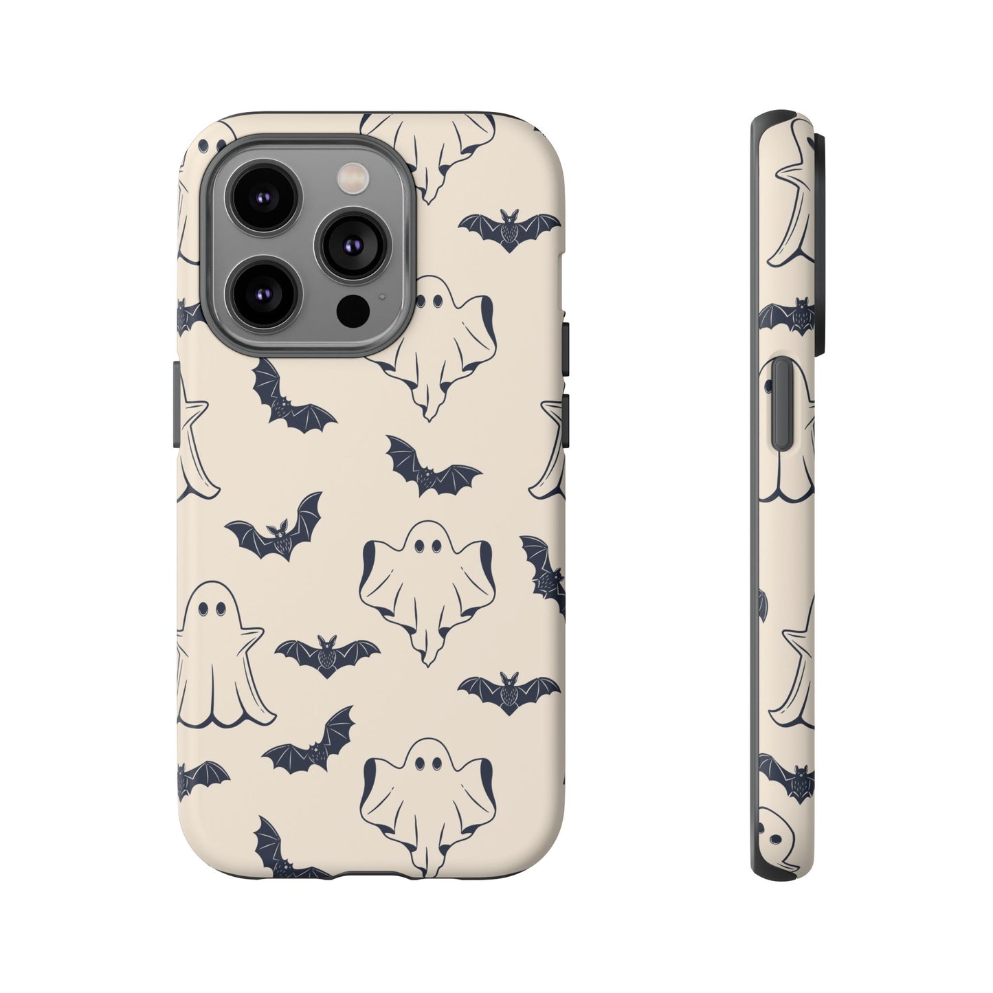 Halloween Phone Case, Ghosts and Bats, Cute Phone Cover, Spooky Accessories, Fall Decor, Gifts for Her, Halloween Party - MaisonThreadory