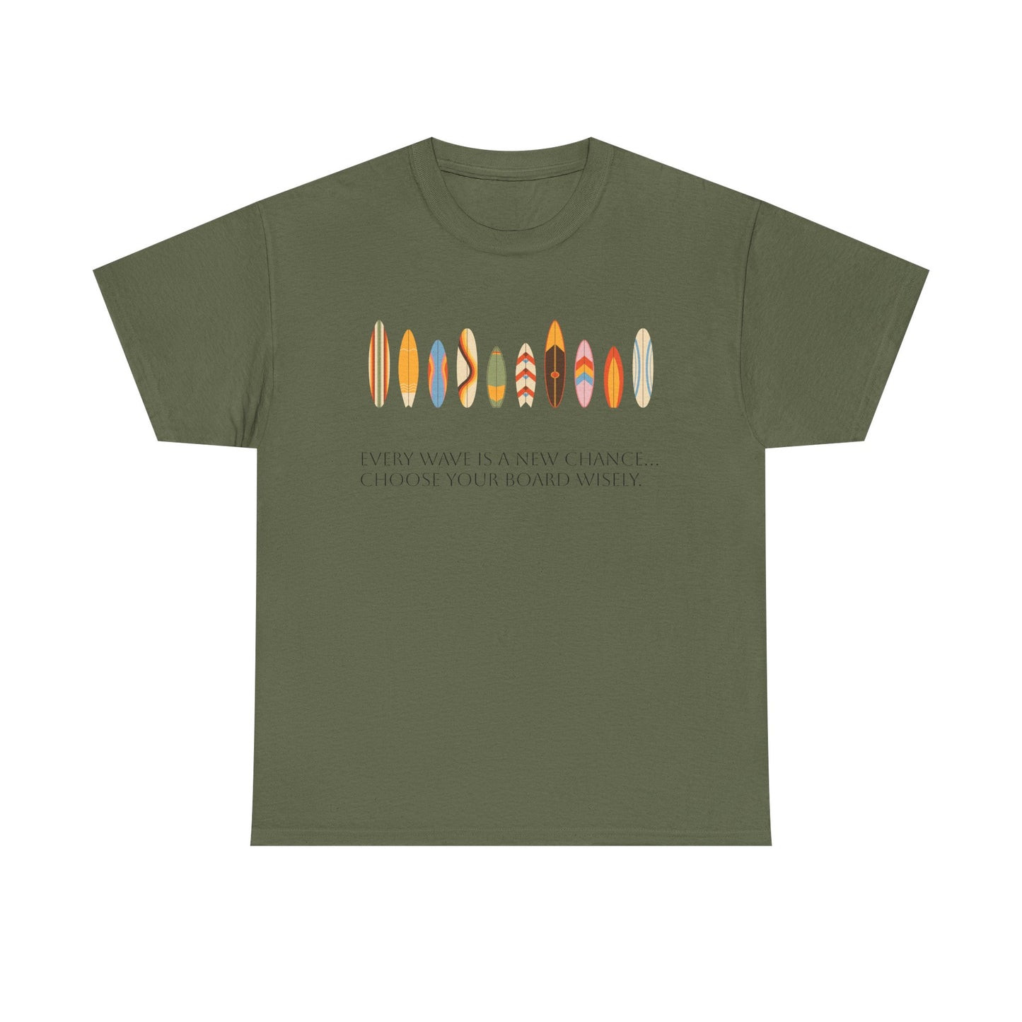 Surf Vibes Unisex Heavy Cotton Tee | Chill Beachwear, Casual Summer Shirt, Gift for Surf Lovers, Vacation Outfit, Everyday Wear - MaisonThreadory