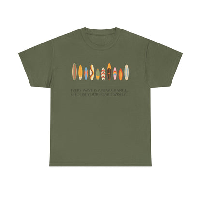 Surf Vibes Unisex Heavy Cotton Tee | Chill Beachwear, Casual Summer Shirt, Gift for Surf Lovers, Vacation Outfit, Everyday Wear - MaisonThreadory
