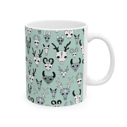 Unique Skull Pattern Ceramic Mug | Perfect Gift for Halloween, Home Decor, Coffee Lovers, or as a Quirky Present - MaisonThreadory