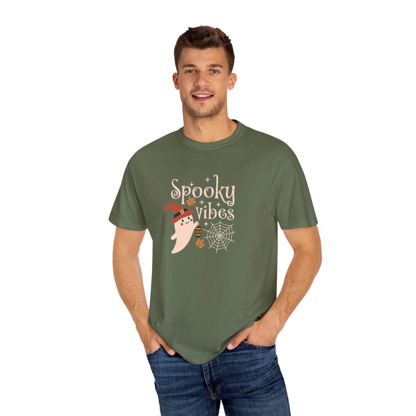 Spooky Ghost T-Shirt, Halloween Apparel, Unisex Tee, Fall Fashion, Cute Ghost Design, Perfect for Autumn Celebrations - MaisonThreadory