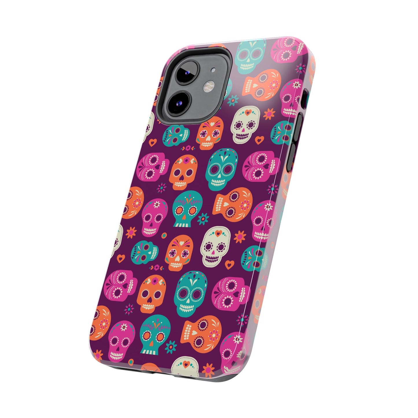Colorful Skull Phone Case, Tough Cases for Halloween, Unique Phone Cover, Day of the Dead, Fun and Durable Accessories
