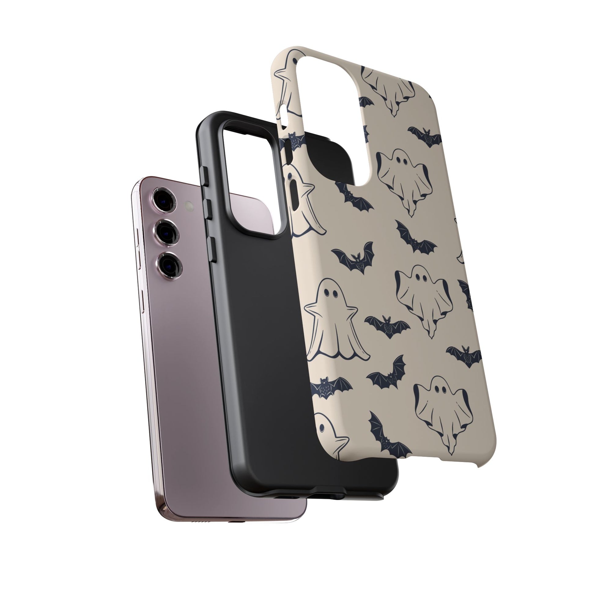 Halloween Phone Case, Ghosts and Bats, Cute Phone Cover, Spooky Accessories, Fall Decor, Gifts for Her, Halloween Party - MaisonThreadory