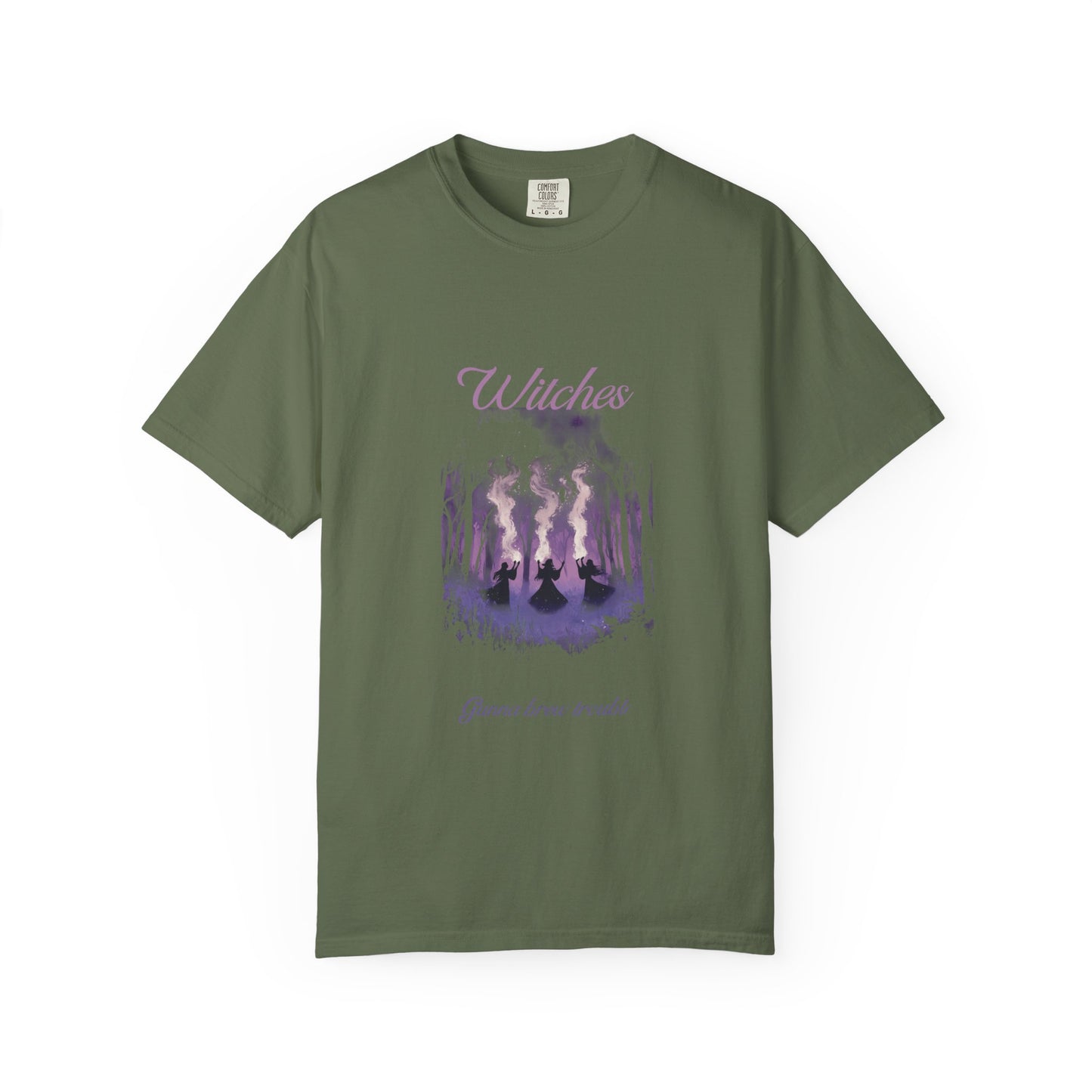 Witches Garment-Dyed T-Shirt | Mystical Apparel for Halloween, Witchy Vibes, Unique Gift, Casual Wear - MaisonThreadory