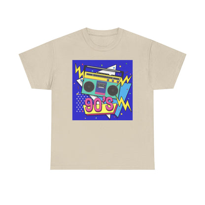 90's Retro Boombox Unisex Heavy Cotton Tee, Nostalgic T-Shirt, 90s Music Apparel, Vintage Style Shirt, Gift for Music Lovers