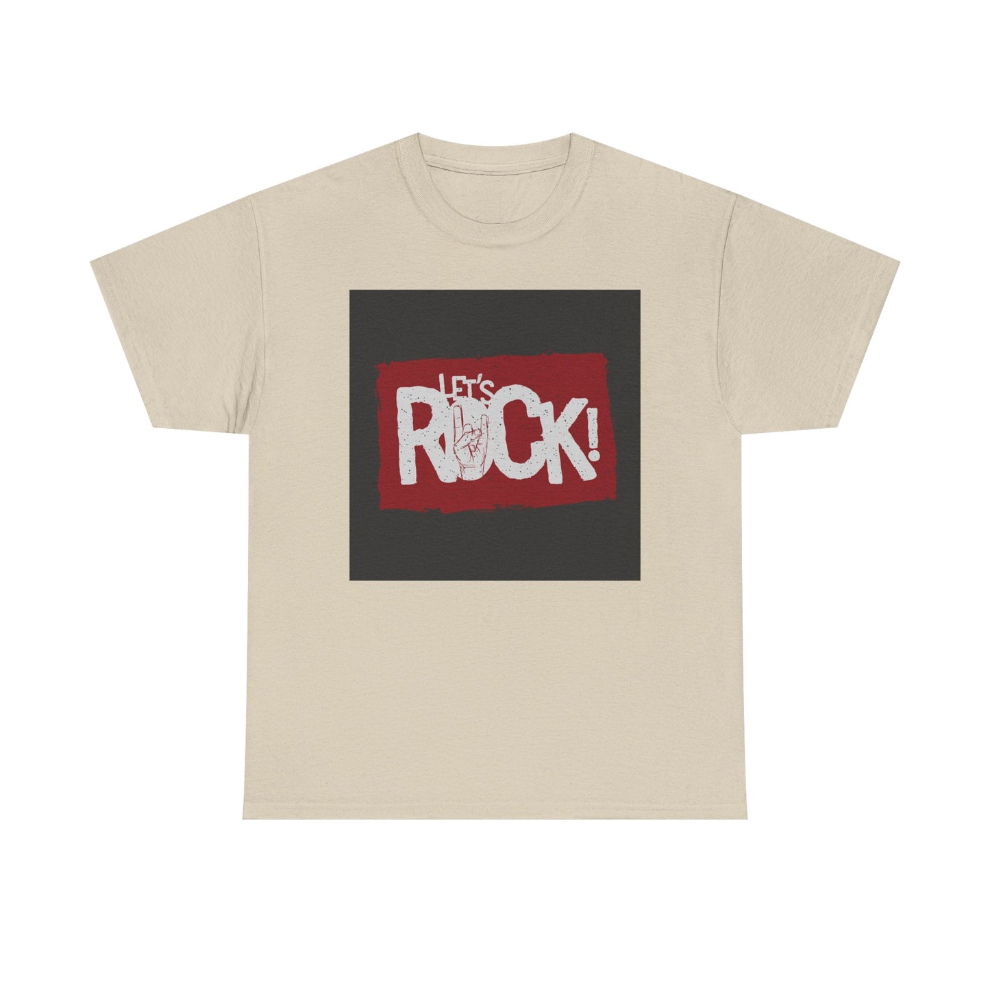 Let's Rock! Unisex Heavy Cotton Tee | Casual Music Apparel, Gift for Music Lovers, Concert Outfit, Rock Band Merchandise, Everyday Wear