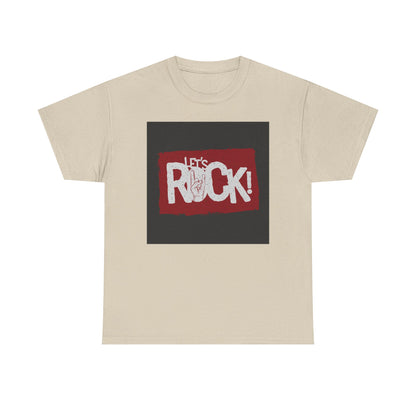 Let's Rock! Unisex Heavy Cotton Tee | Casual Music Apparel, Gift for Music Lovers, Concert Outfit, Rock Band Merchandise, Everyday Wear