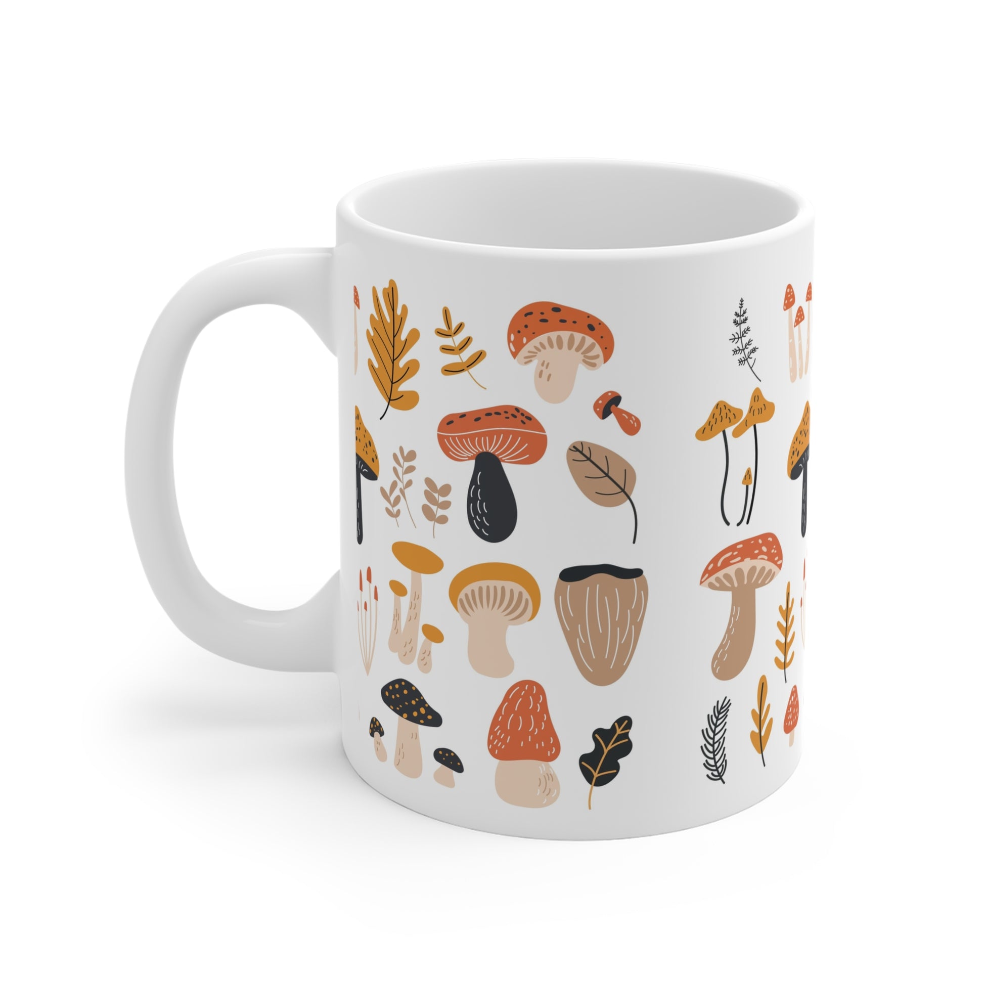 Autumn Mushroom Ceramic Mug, Cozy Coffee Tea Cup, Fall Kitchen Decor, Gift for Nature Lovers, Fungi Enthusiasts, Rustic Aesthetic - MaisonThreadory