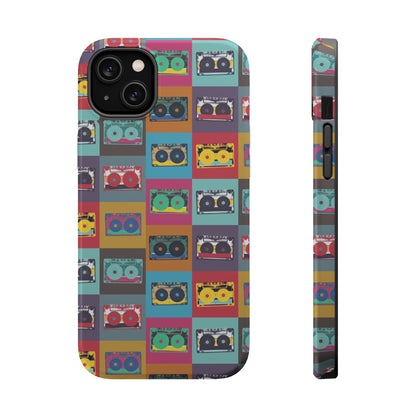 Retro Cassette Tape Phone Case, Vintage Style Tough Case, Music Lover Gift, Funky Tech Accessory, Fun Phone Cover