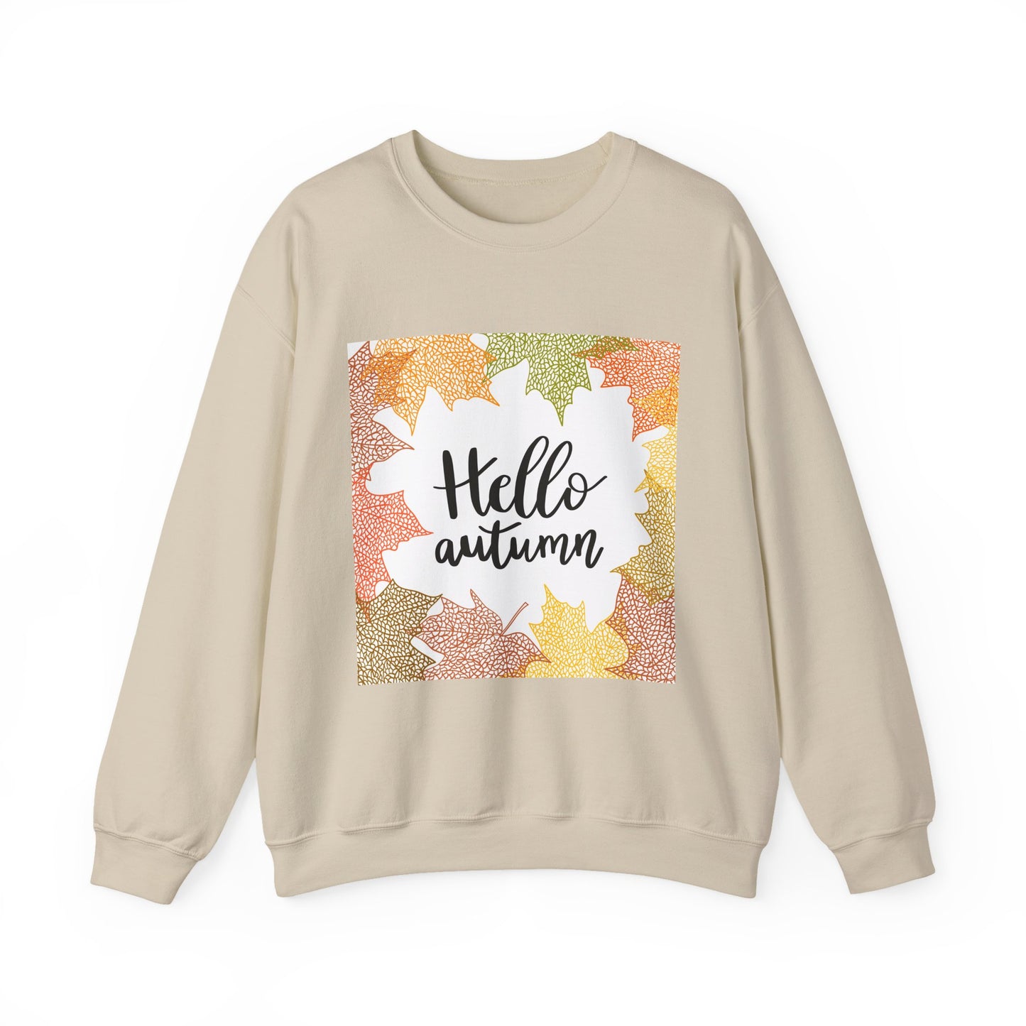 Autumn Vibes Crewneck Sweatshirt, Comfortable Fall Apparel, Unisex Sweater for Cozy Days, Perfect Gift for Fall Lovers, Hello Autumn Design