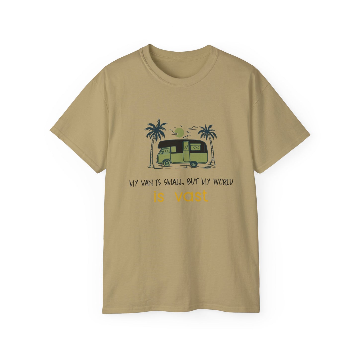 Vast World Van Tee, Travel T-Shirt, Adventure Tee, Camping Gift, Road Trip Shirt, Nature Lover Apparel - MaisonThreadory