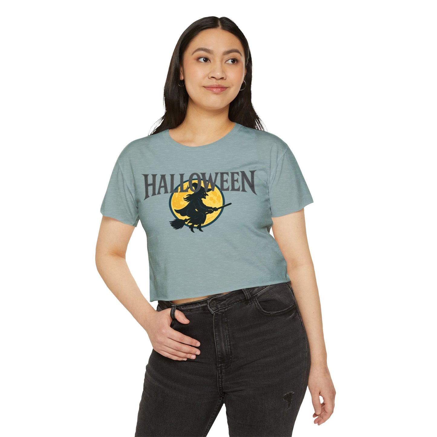 Halloween Witch Women's Festival Crop Top, Halloween Crop Tee, Witchy Outfit, Fall Fashion, Halloween Party Shirt, Cute Festival Clothing