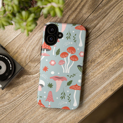 Whimsical Mushroom Phone Case, Cute Floral Smartphone Cover, Unique Gift for Nature Lovers, Trendy Tech Accessory, Eco-friendly Case
