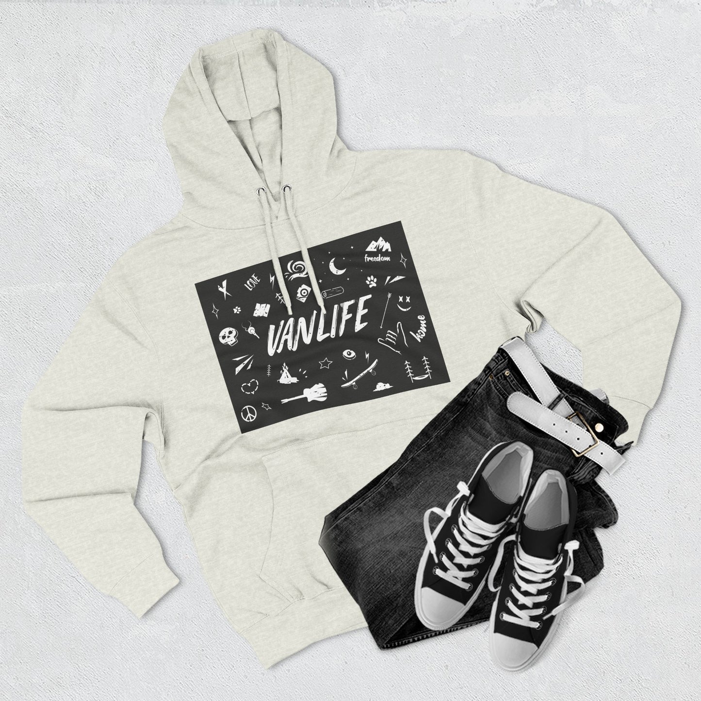 Vanlife Adventure Hoodie - Cozy Fleece Sweatshirt for Travel Lovers, Outdoor Enthusiasts, Camping, Road Trips, Gift for Explorer - MaisonThreadory