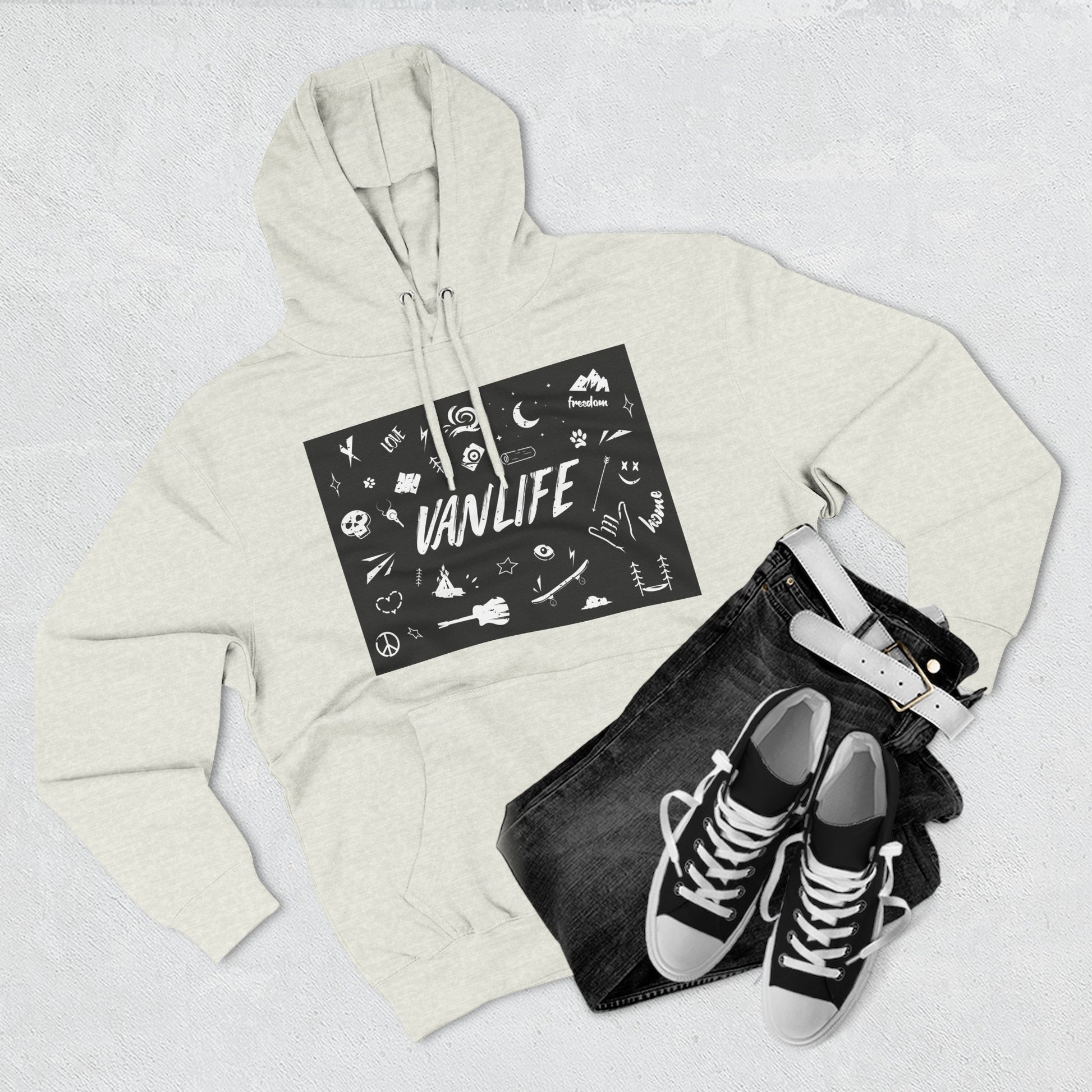Vanlife Adventure Hoodie - Cozy Fleece Sweatshirt for Travel Lovers, Outdoor Enthusiasts, Camping, Road Trips, Gift for Explorer - MaisonThreadory