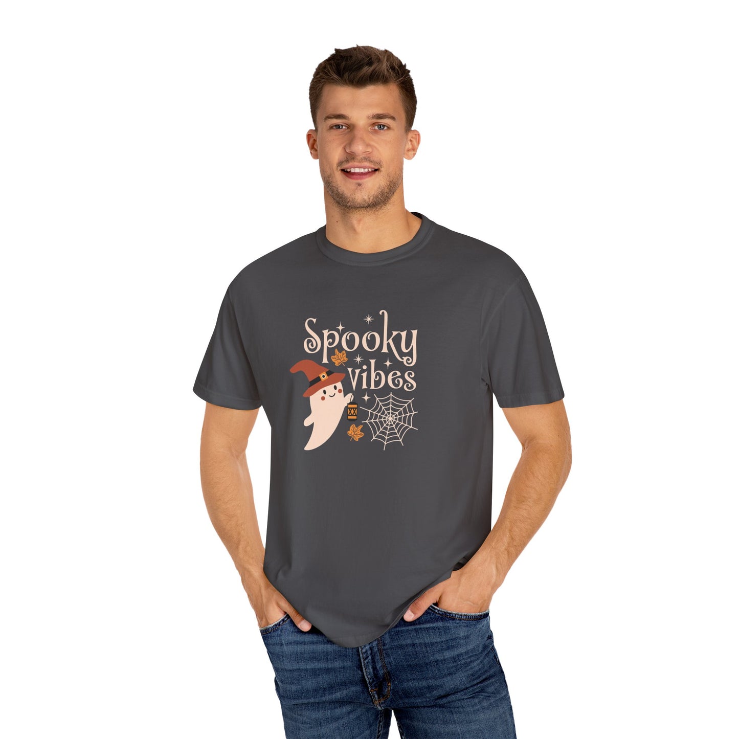 Spooky Ghost T-Shirt, Halloween Apparel, Unisex Tee, Fall Fashion, Cute Ghost Design, Perfect for Autumn Celebrations - MaisonThreadory