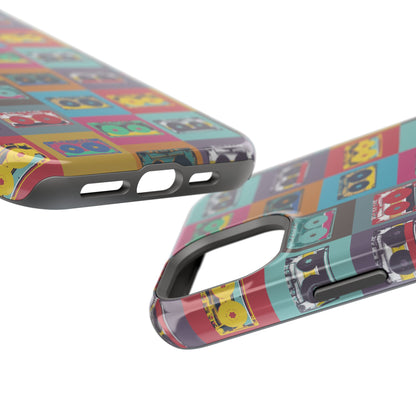 Retro Cassette Tape Phone Case, Vintage Style Tough Case, Music Lover Gift, Funky Tech Accessory, Fun Phone Cover
