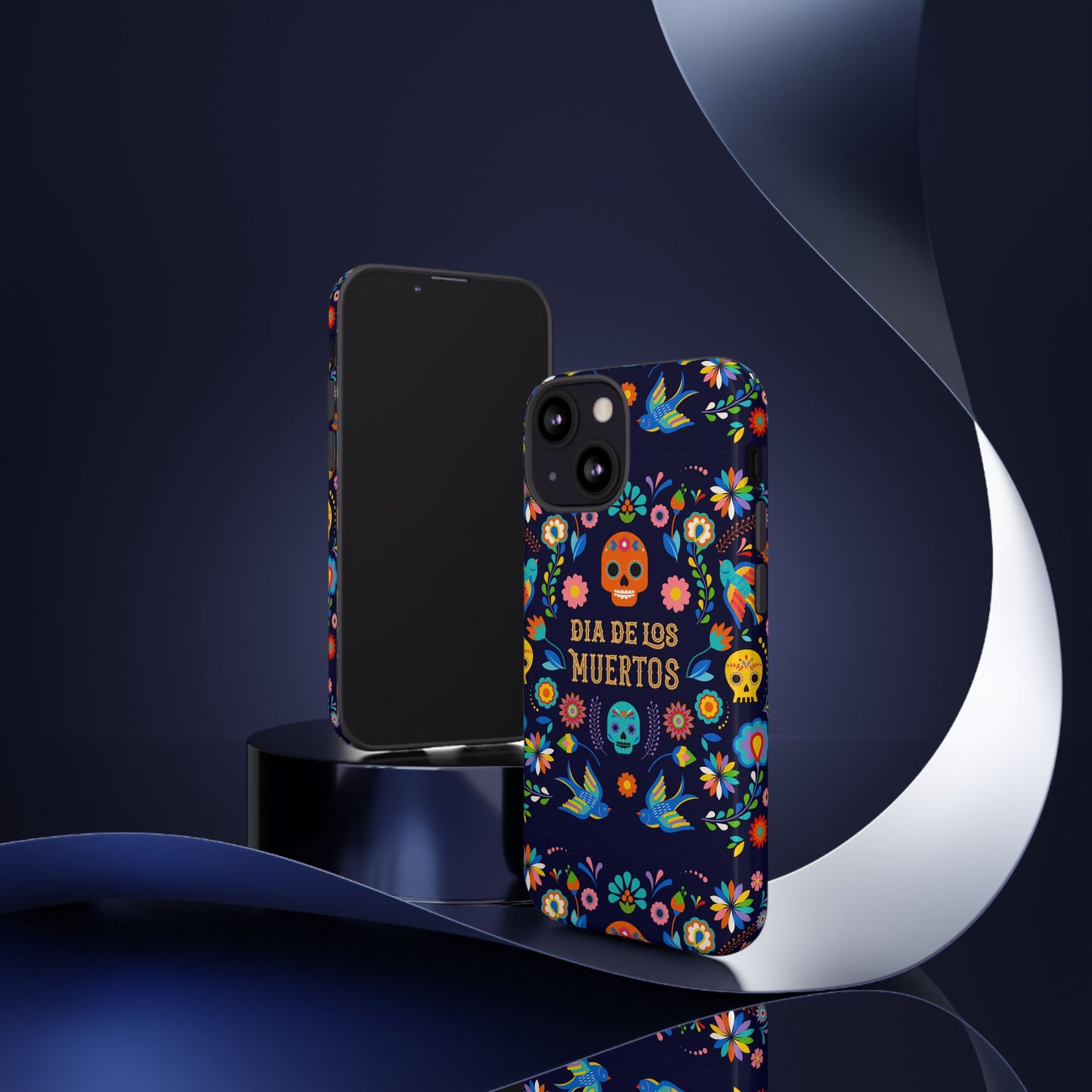 Colorful Dia de los Muertos Phone Case, Skull Design, Floral Phone Cover, Sugar Skull Accessories, Day of the Dead Gift