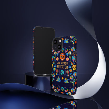 Colorful Dia de los Muertos Phone Case, Skull Design, Floral Phone Cover, Sugar Skull Accessories, Day of the Dead Gift