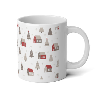 Cozy Winter Village Jumbo Mug, 20oz | Festive Coffee Cup, Holiday Hot Cocoa Mug, Christmas Gifts, Cozy Home Decor, Winter Wonderland - MaisonThreadory