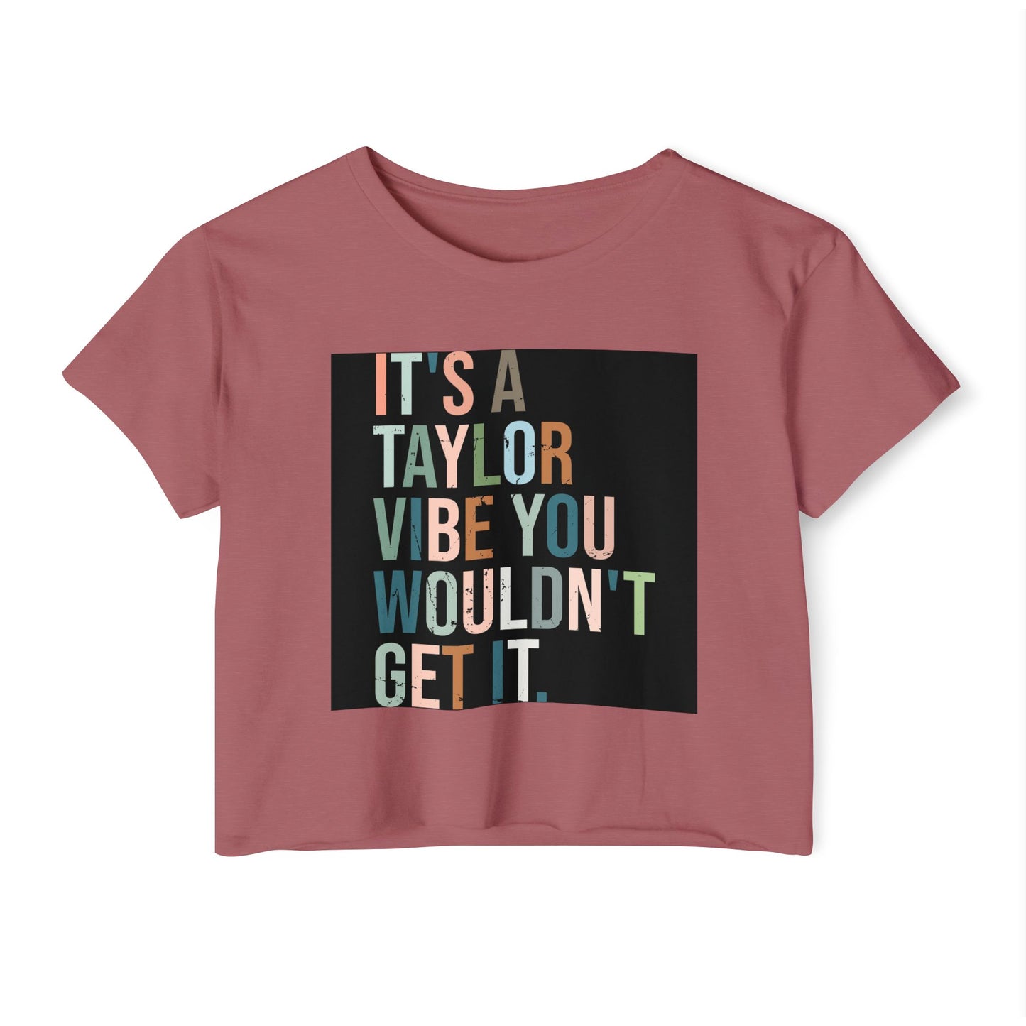 Women's Festival Crop Top - It's a Taylor Vibe, Boho Chic Top, Concert Ready Shirt, Summer Festival Wear, Music Lover Gift - MaisonThreadory