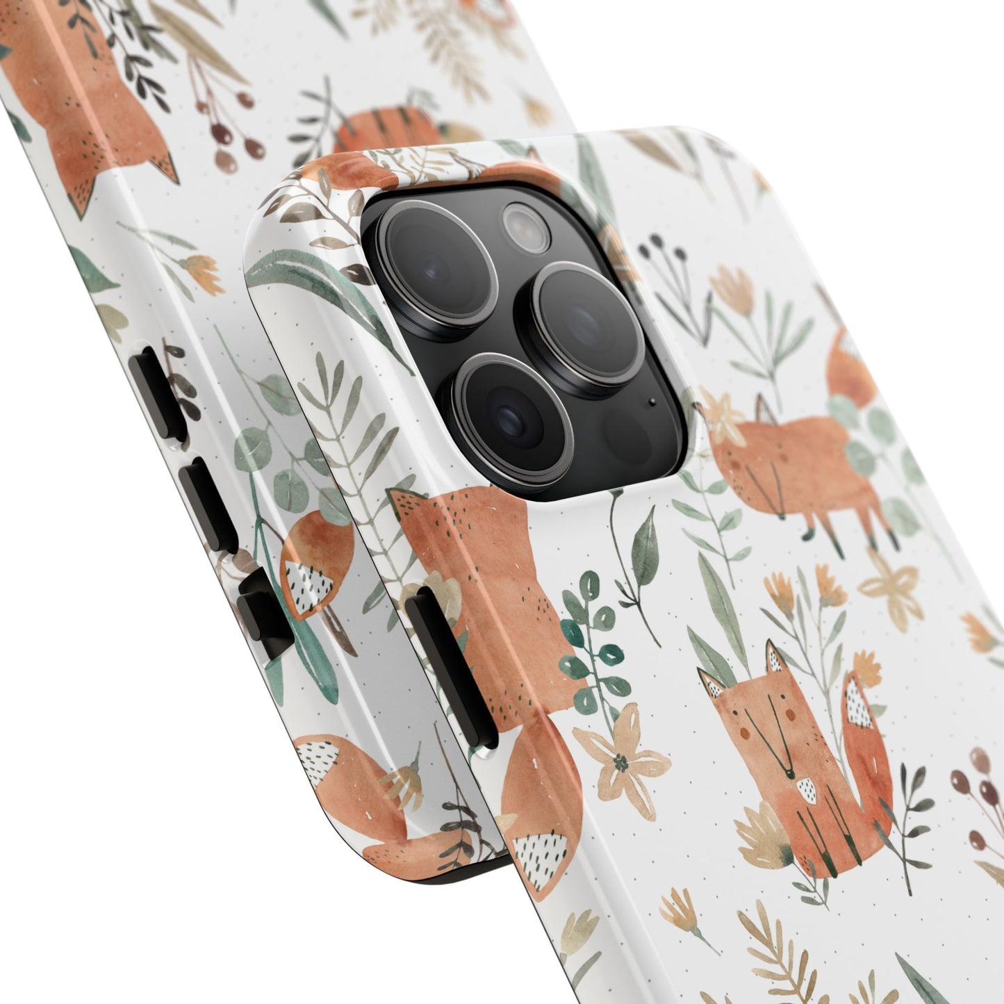 Floral Fox Phone Case, Tough Phone Cases for Nature Lovers, Cute Animal Phone Cover, Gift for Friends, Wildflower Design