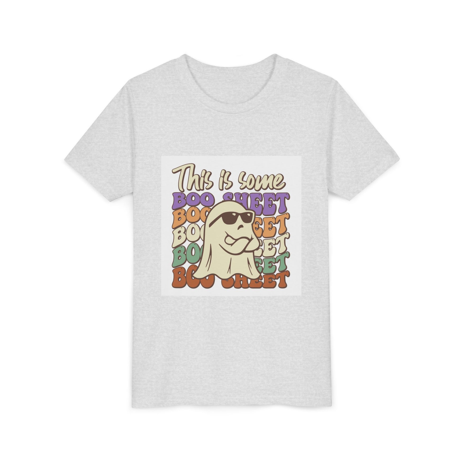 Youth Short Sleeve Tee with Fun Boo Sheet Design, Cool Summer Top, Humorous Kids Apparel, Gift for Halloween, Casual Wear, Playful T-Shirt - MaisonThreadory