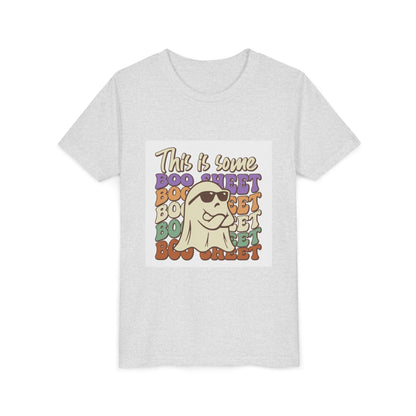 Youth Short Sleeve Tee with Fun Boo Sheet Design, Cool Summer Top, Humorous Kids Apparel, Gift for Halloween, Casual Wear, Playful T-Shirt - MaisonThreadory