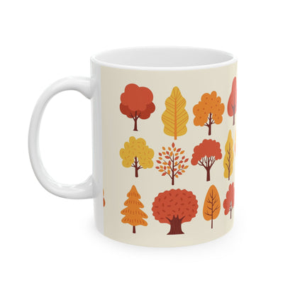Autumn Forest Ceramic Mug | Cozy Fall Drinkware, Gift for Tea Lovers, Coffee Mug, Nature-Themed Mug, Seasonal Home Decor - MaisonThreadory