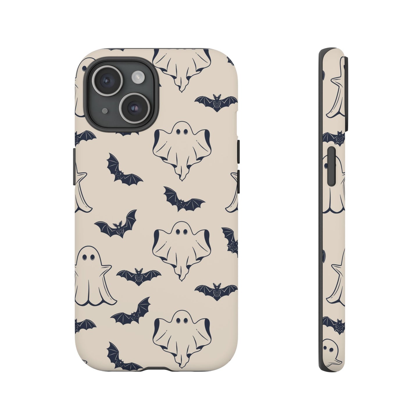 Halloween Phone Case, Ghosts and Bats, Cute Phone Cover, Spooky Accessories, Fall Decor, Gifts for Her, Halloween Party - MaisonThreadory