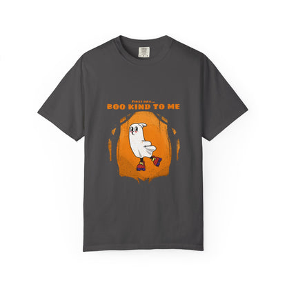 Playful Message T-Shirt: Boo Kind To Me, Funny Graphic Tee, Unisex Cotton Top, Casual Wear, Gift for Friends - MaisonThreadory
