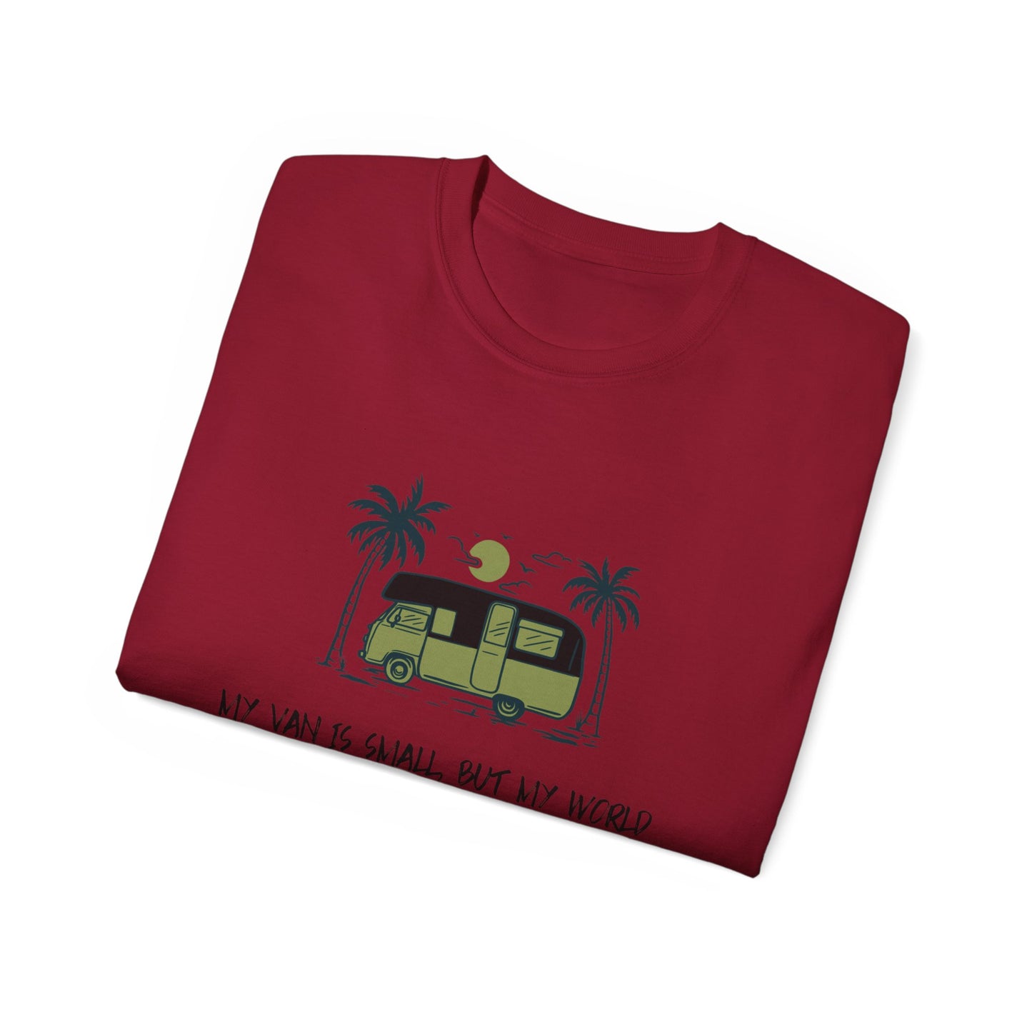 Vast World Van Tee, Travel T-Shirt, Adventure Tee, Camping Gift, Road Trip Shirt, Nature Lover Apparel - MaisonThreadory