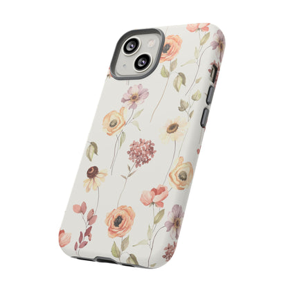 Floral Phone Case, Cute Flower Cover, Botanical Tough Case, Protective Smartphone Shell, Chic Floral Design, Trendy iPhone Case