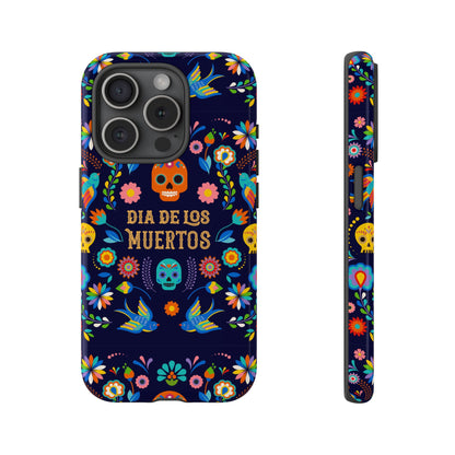 Colorful Dia de los Muertos Phone Case, Skull Design, Floral Phone Cover, Sugar Skull Accessories, Day of the Dead Gift