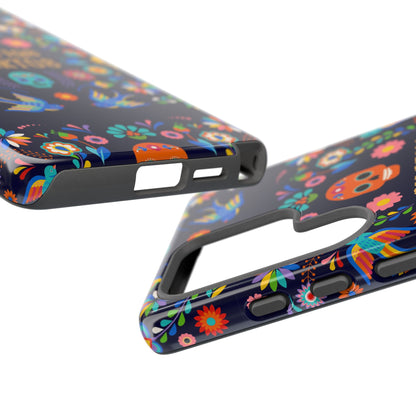 Colorful Dia de los Muertos Phone Case, Skull Design, Floral Phone Cover, Sugar Skull Accessories, Day of the Dead Gift
