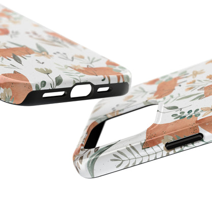 Floral Fox Phone Case, Tough Phone Cases for Nature Lovers, Cute Animal Phone Cover, Gift for Friends, Wildflower Design
