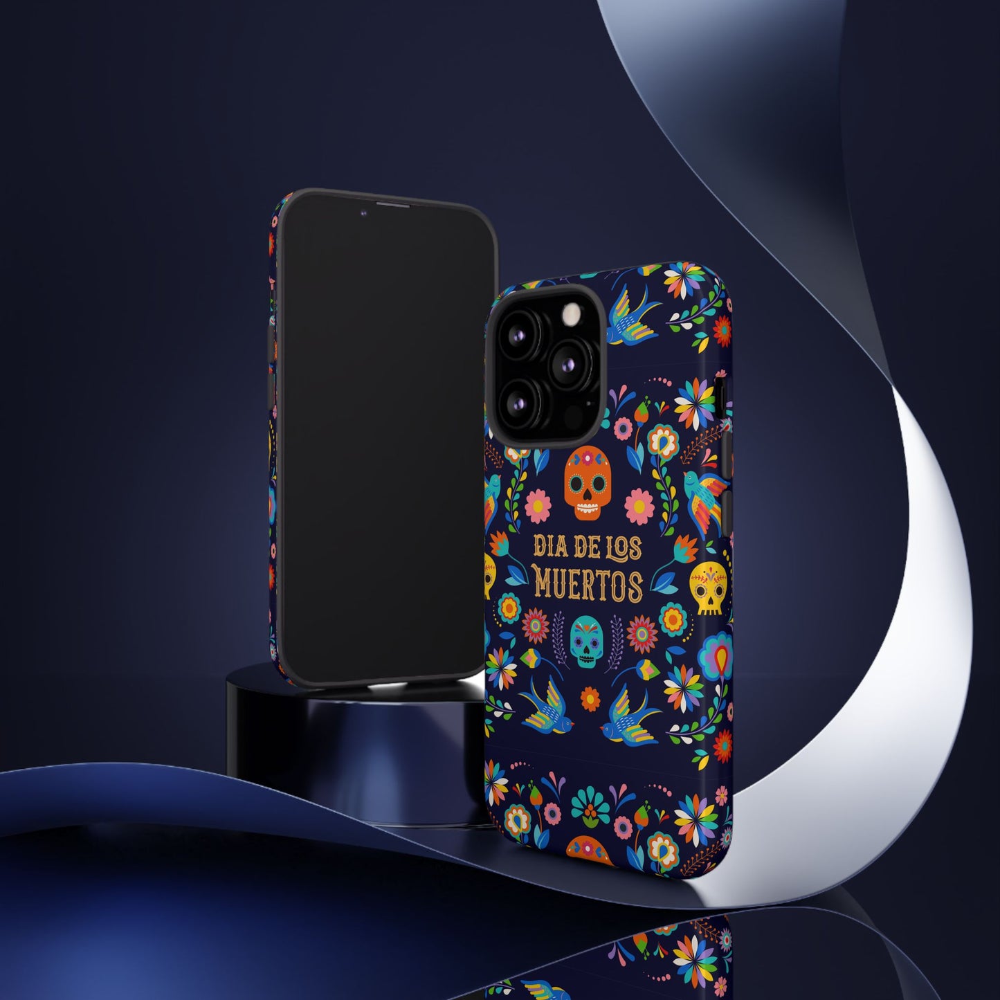Colorful Dia de los Muertos Phone Case, Skull Design, Floral Phone Cover, Sugar Skull Accessories, Day of the Dead Gift