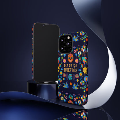 Colorful Dia de los Muertos Phone Case, Skull Design, Floral Phone Cover, Sugar Skull Accessories, Day of the Dead Gift