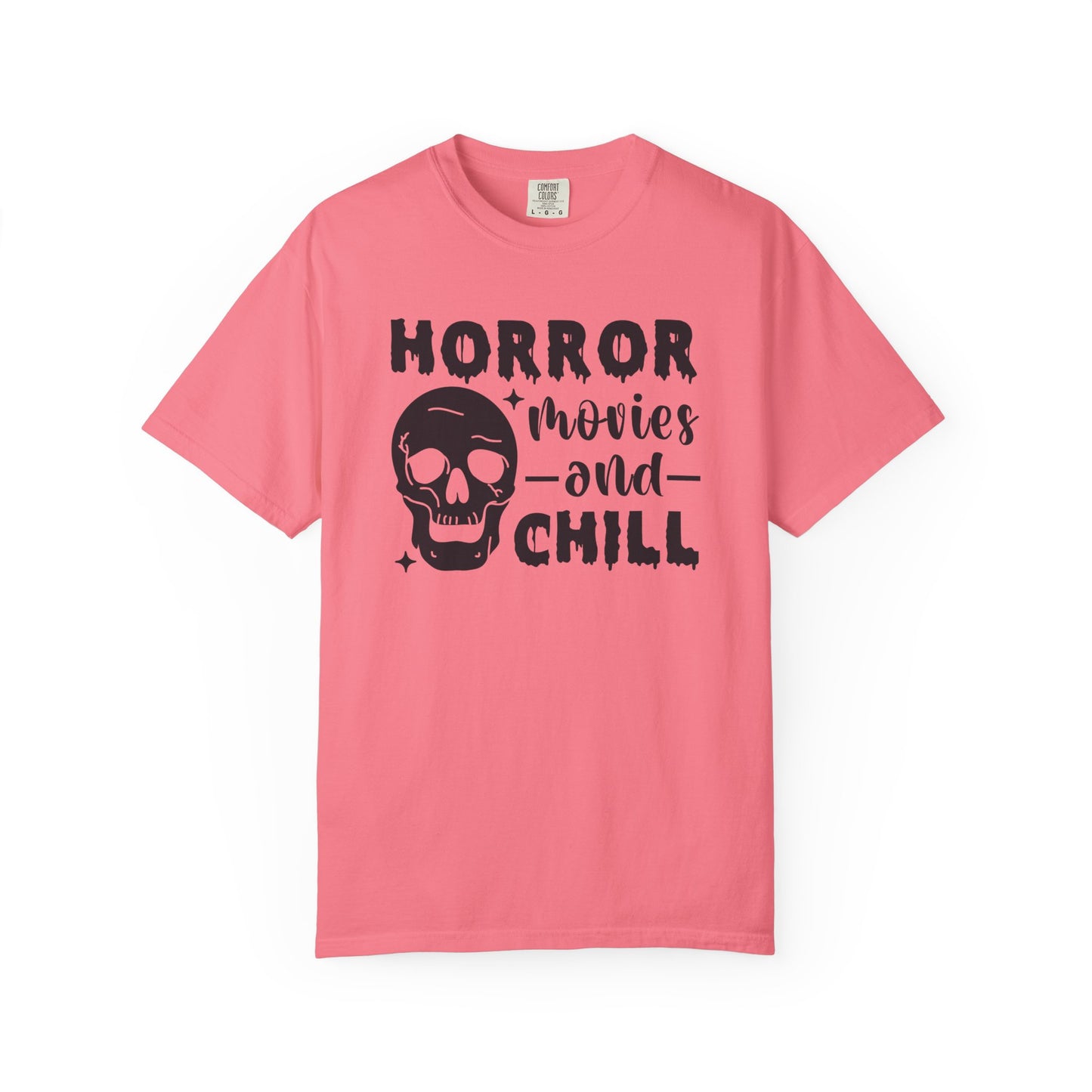 Horror Movies and Chill T-Shirt, Perfect for Halloween, Movie Nights, Gifts for Horror Fans, Unisex Graphic Tee, Soft Cotton Casual Wear