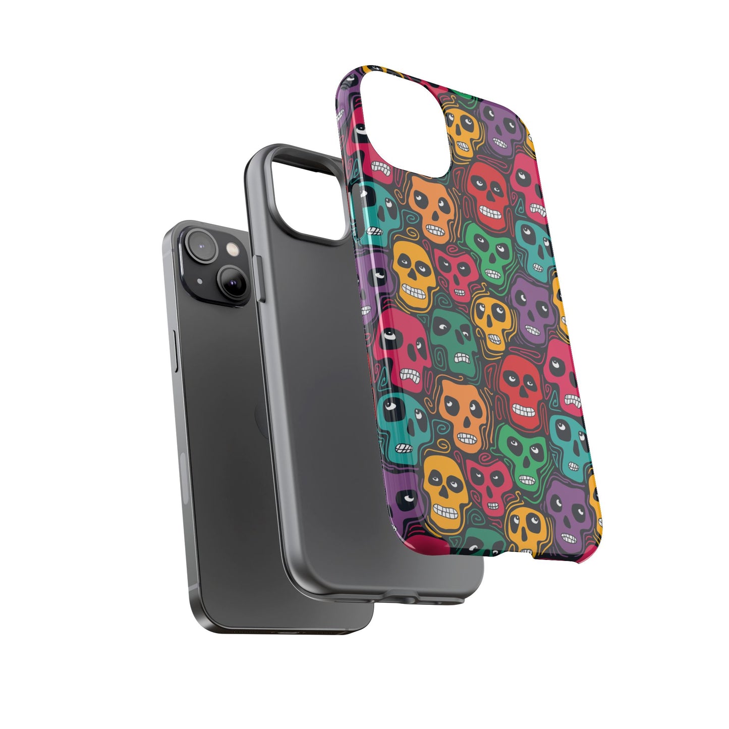 Phone Case, Day of the Dead Tough Case Phone, Mexican Skull Phone Cover, Floral Skeleton Phone Protector, Sugar Skull iPhone Case, Tough