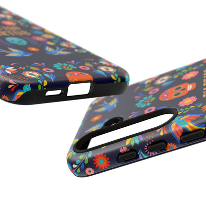 Colorful Dia de los Muertos Phone Case, Skull Design, Floral Phone Cover, Sugar Skull Accessories, Day of the Dead Gift