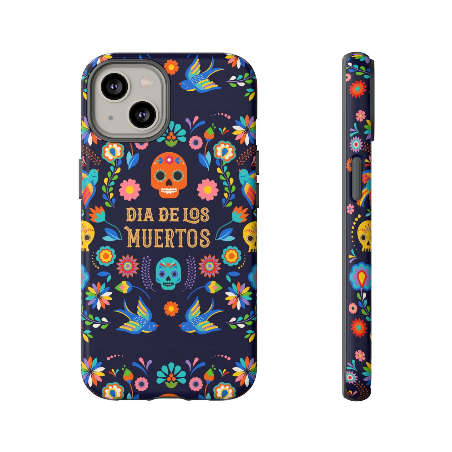 Colorful Dia de los Muertos Phone Case, Skull Design, Floral Phone Cover, Sugar Skull Accessories, Day of the Dead Gift