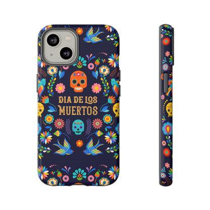 Colorful Dia de los Muertos Phone Case, Skull Design, Floral Phone Cover, Sugar Skull Accessories, Day of the Dead Gift