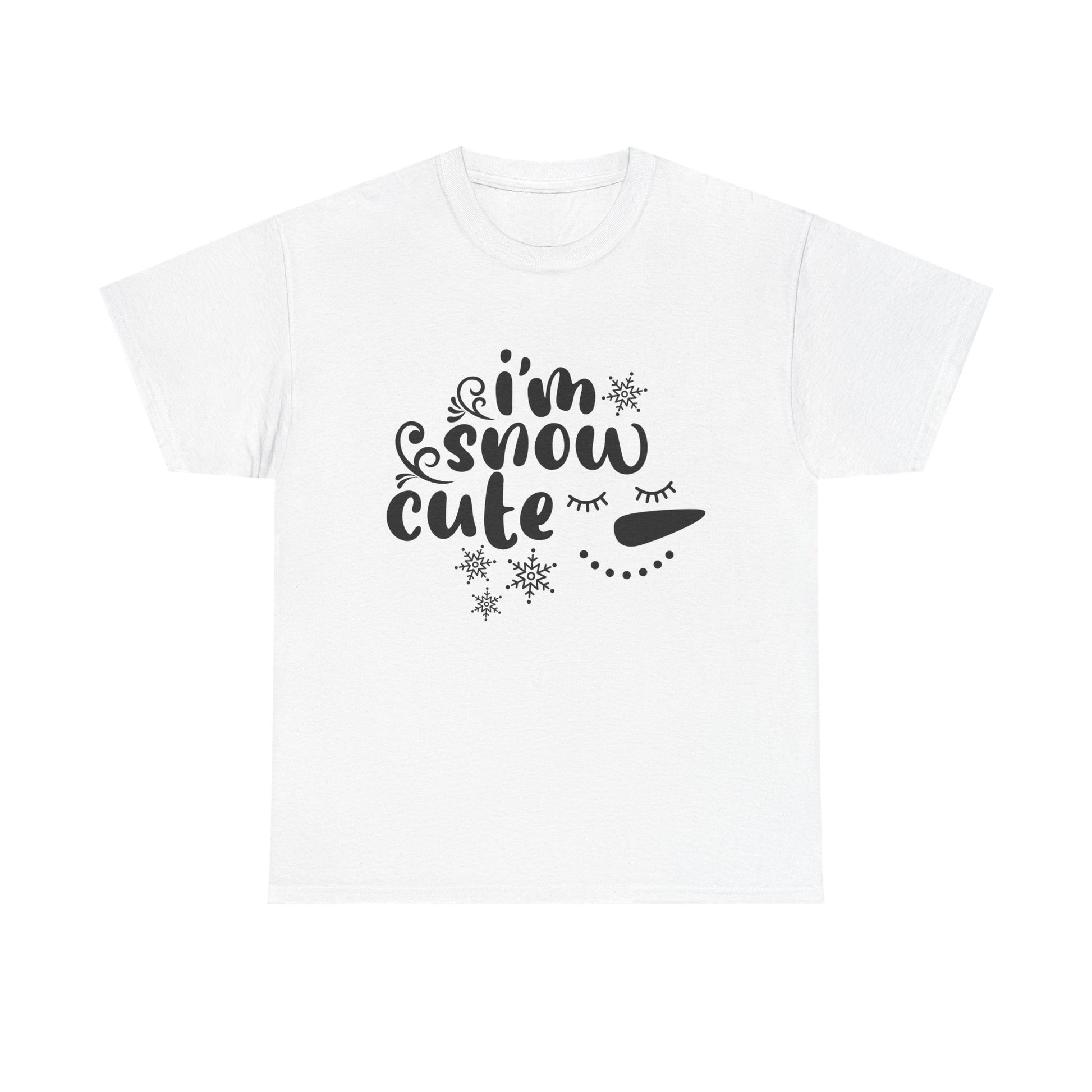 Cute Winter Unisex Tee - 'I'm Snow Cute' Graphic Tee | Holiday Shirt | Snowman Design | Cozy Winter Wear | Gift for Christmas - MaisonThreadory