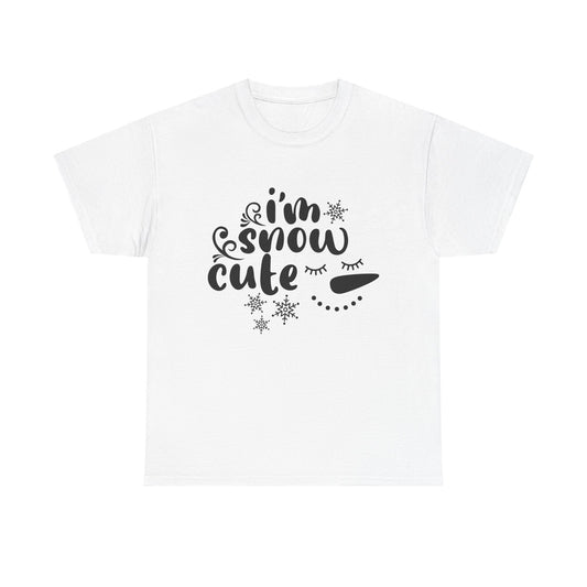 Cute Winter Unisex Tee - 'I'm Snow Cute' Graphic Tee | Holiday Shirt | Snowman Design | Cozy Winter Wear | Gift for Christmas - MaisonThreadory